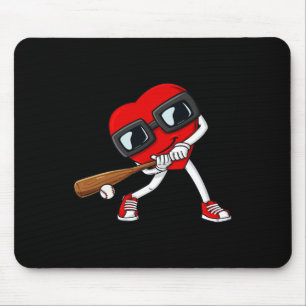 Heart Baseball Valentines Day Fun Boys Girls Kids  Mouse Pad
