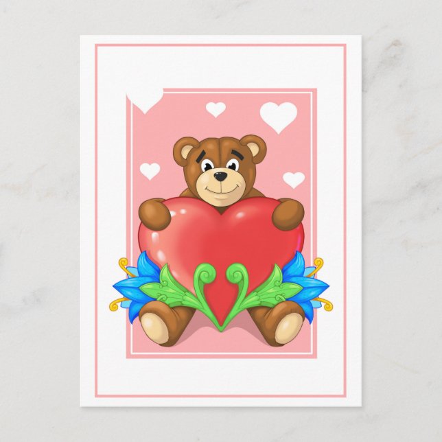 heart Bear Postcard (Front)