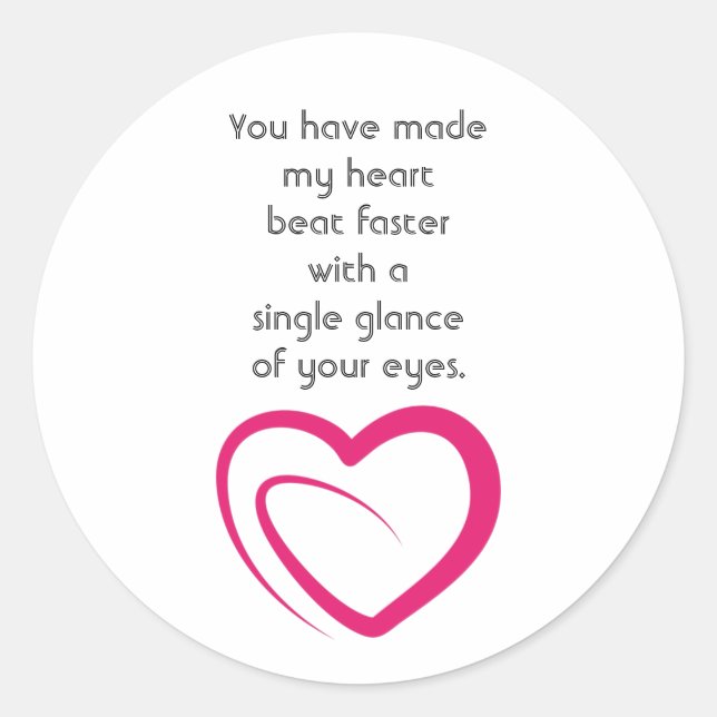  Heart Beat Faster |Romantic Bible Verse Quote Classic Round Sticker (Front)