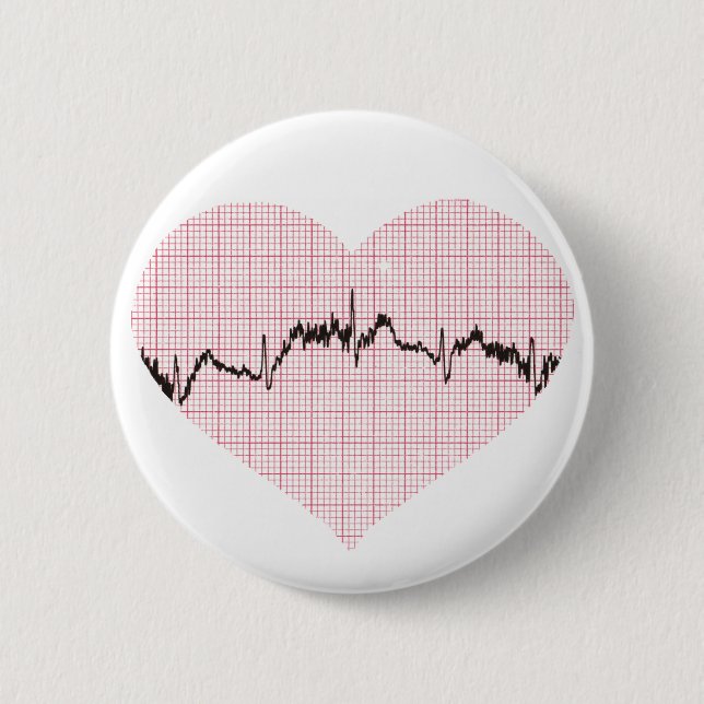 Heart Beat III 2 Inch Round Button (Front)