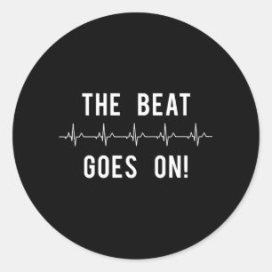 Heart Beat Rhythm Goes On Hospital Classic Round Sticker