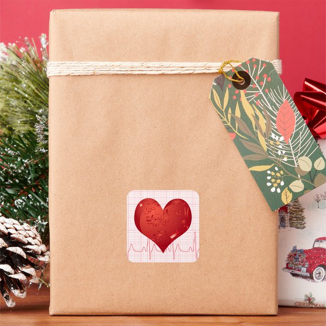 Heart Beat Square Sticker (Creator Uploaded)