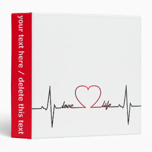 Heart beat with love life inspirational quote binder