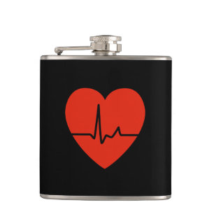 Heart Beats Hip Flask