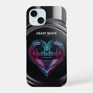 Heart Beats Phone Case – Modern Neon Heart Line De