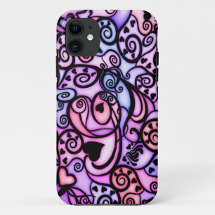 Heart Beats Singing, Stained Glass style iPhone 11 Case