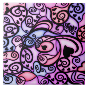 Heart Beats Singing, Stained Glass style Tile