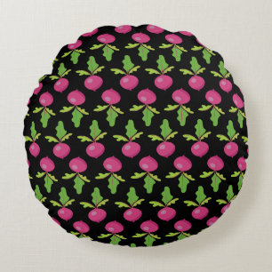 Heart Beets Round Pillow