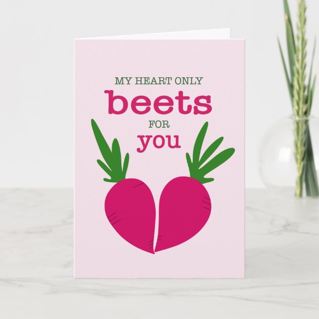 Heart Beets Valentine's Day Card (Front)