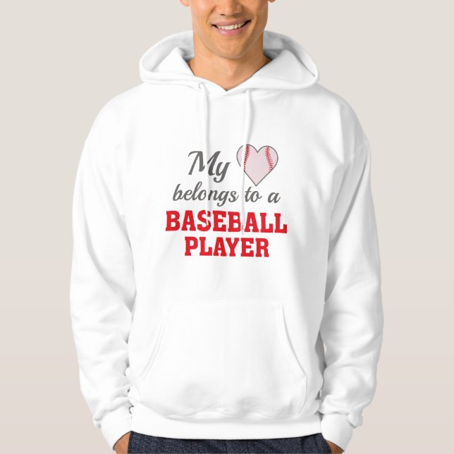 Heart Belongs Baseball Hoodie (Front)