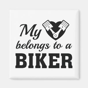 Heart Belongs Biker Magnet