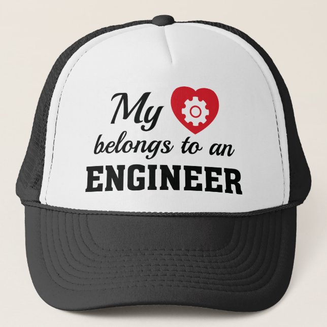 Heart Belongs Engineer Trucker Hat (Front)