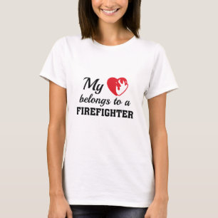 Heart Belongs Firefighter T-Shirt