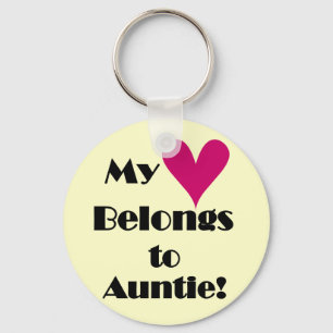 Heart Belongs to Auntie Tshirts and Gifts Keychain