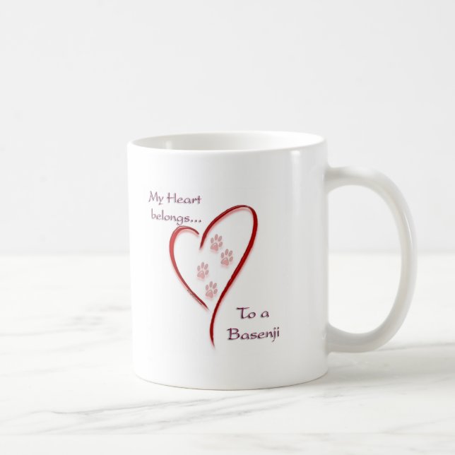 Heart Belongs to Basenji; Love Basenji Coffee Mug (Right)