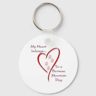 Heart belongs to Bernese Mountain Dog; BMD, Berner Keychain