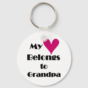 Heart Belongs to Grandpa Keychain