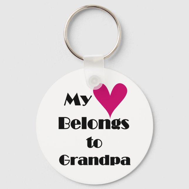 Heart Belongs to Grandpa Keychain (Front)