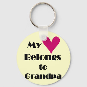 Heart Belongs to Grandpa Tshirts and Gifts Keychain