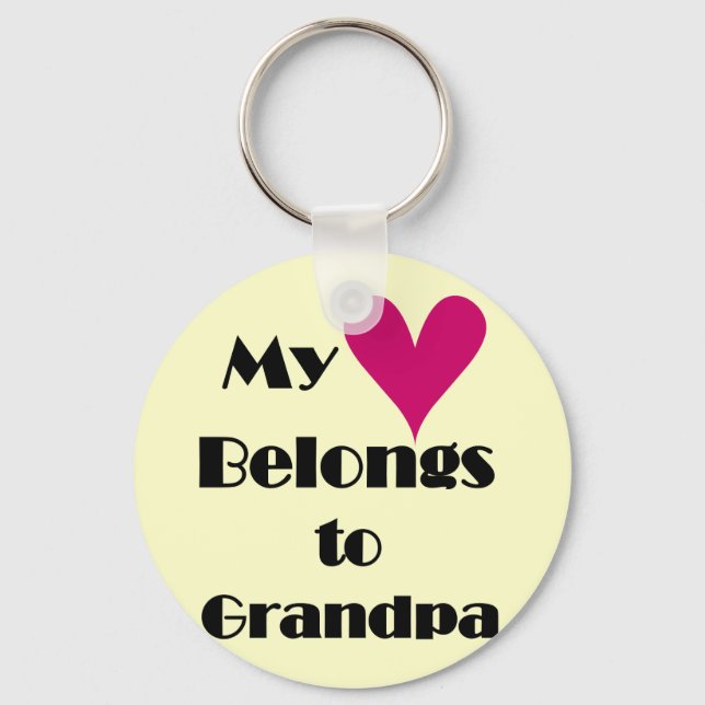Heart Belongs to Grandpa Tshirts and Gifts Keychain (Front)