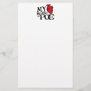 Heart Belongs to Poe Stationery