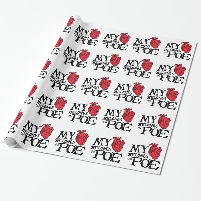 Heart Belongs to Poe Wrapping Paper (Unrolled)