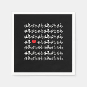 Heart Bike Bicycle Cyclist Bicycling BMX Bikers Ex Napkin