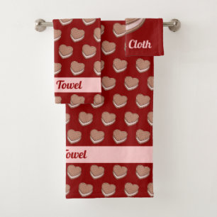 Heart Biscuit Bath Towel Set