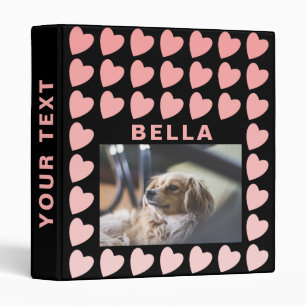 Heart Black and Pink Pattern Pet Dog Photo Album Binder