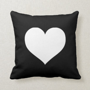 Heart Black and White Collection Throw Pillow
