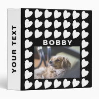 Heart Black and White Pattern Pet Dog Photo Album