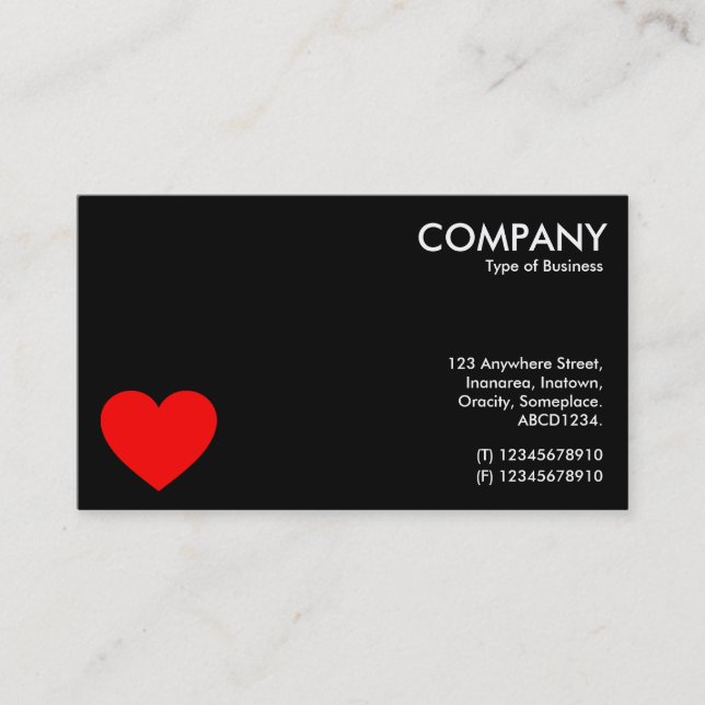 Heart - Black Business Card (Front)