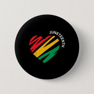 Heart Black History Afro American African Freedom  2 Inch Round Button