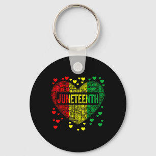 Heart Black History Afro American African Freedom Keychain