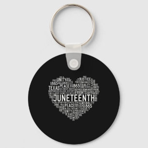 Heart Black History Afro American African Freedom Keychain