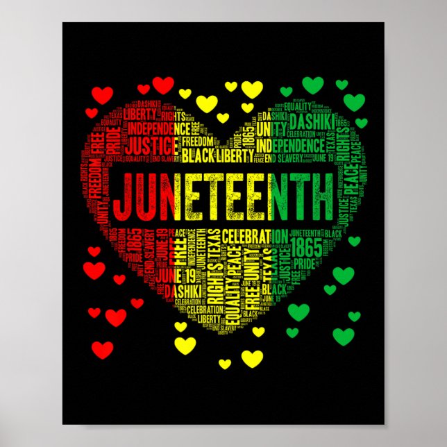 Heart Black History Afro American African Freedom  Poster (Front)