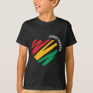 Heart Black History Afro American African Freedom T-Shirt