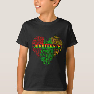 Heart Black History Afro American African Freedom  T-Shirt