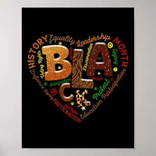 Heart Black History Month Melanin Lover African Am Poster