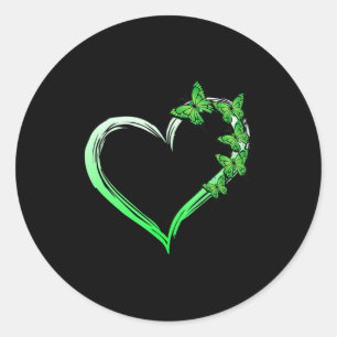 Heart Blue Butterfly Spreading Mental Health Aware Classic Round Sticker