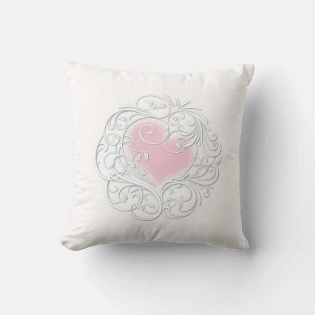 Heart Blush Throw Pillow (Front)