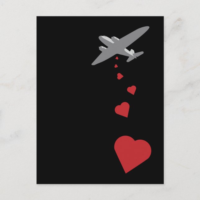 Heart Bomber - Make Love Not War Postcard (Front)