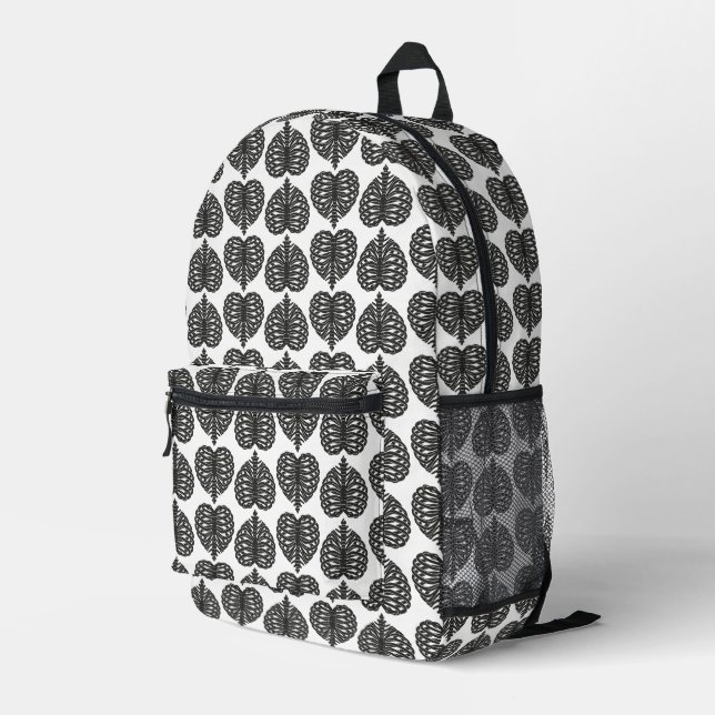 Heart Bones Printed Backpack (Back Corner Right)