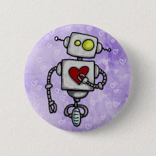 heart bot 2 inch round button