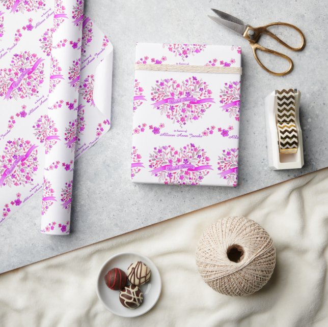 Heart bouquet custom bridal shower gift wrap (Crafts)