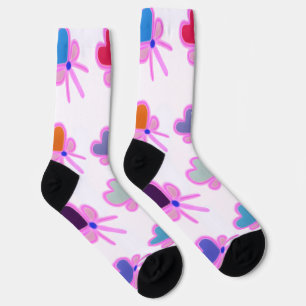  Heart Bow Pattern Personalized Gift Crew Socks
