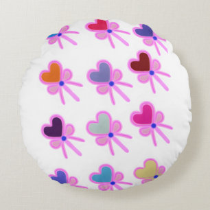  Heart Bow Pattern Personalized Gift Crew Socks Round Pillow
