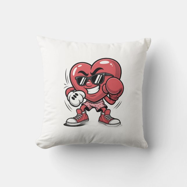 Heart Boxer Throw Pillow (Front)