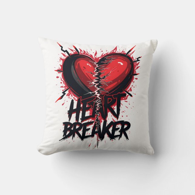 Heart Breaker for Valentine's Day Throw Pillow (Front)
