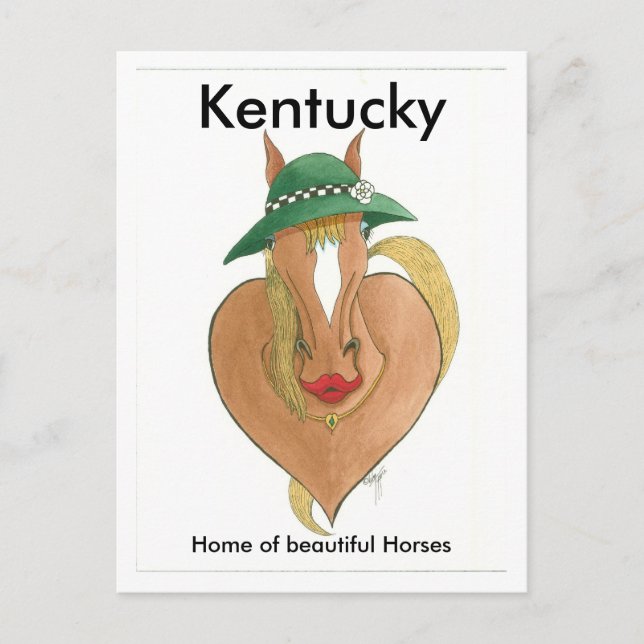 heart breaker, Kentucky, Home of beautiful Horses Postcard (Front)